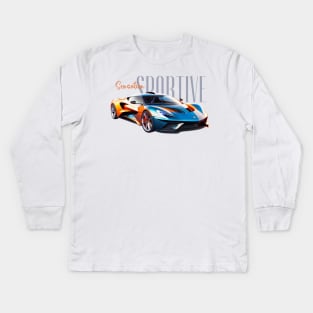 Voiture sportive luxe 01A Kids Long Sleeve T-Shirt